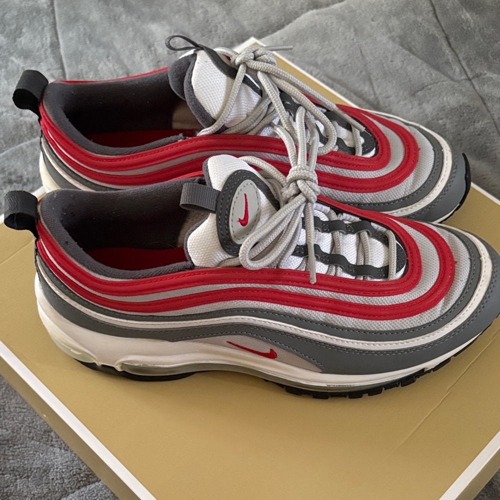 Nike Kids 6.5 or Women’s 8.5 Air Max 97 Sneakers - Red, Gray, White